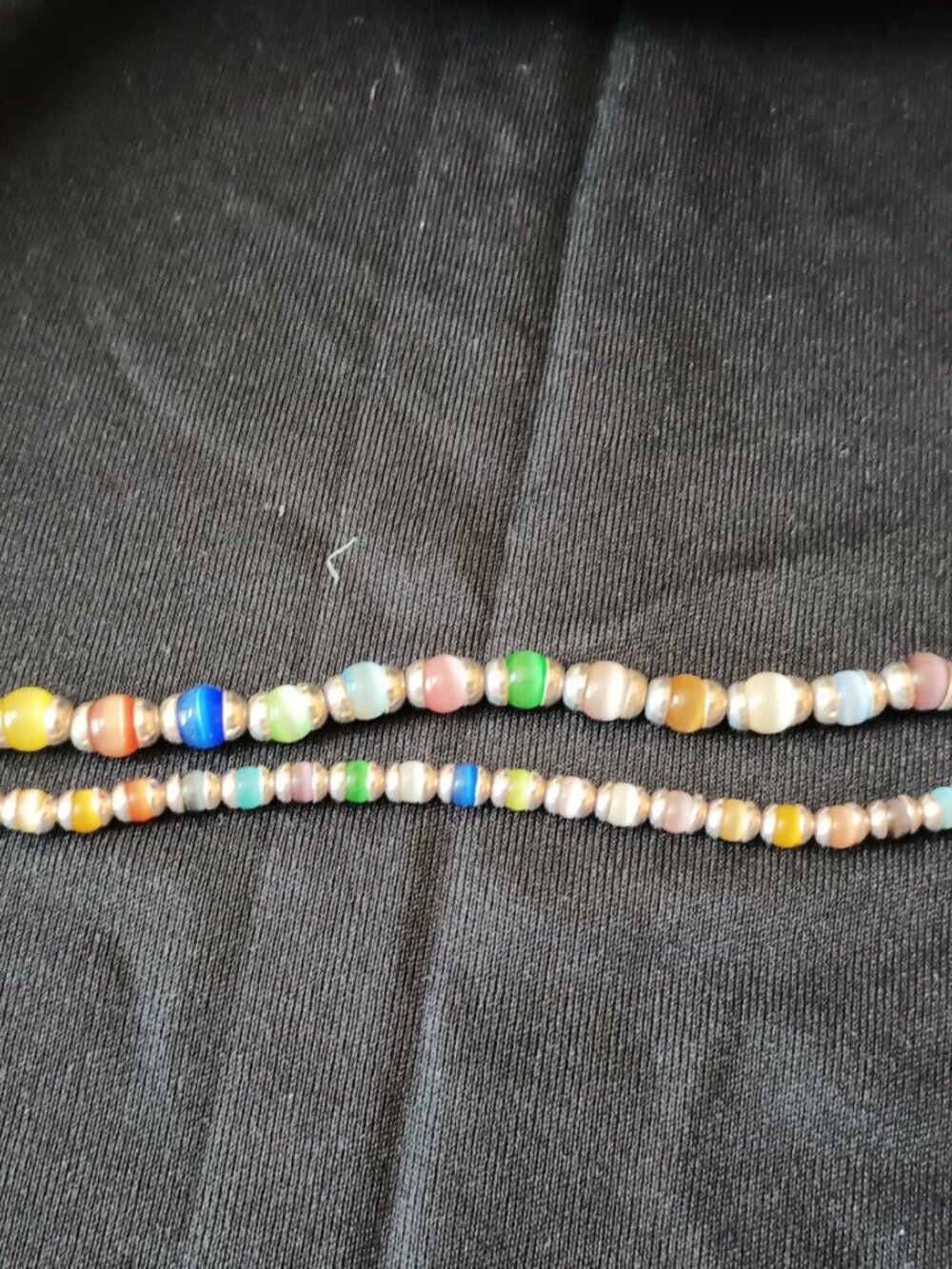 Glass Bead Sterling Silver Set Includes 2 Bracelets, 2 Bracelets, and Earrings - Picture 7 of 8